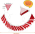 32Ft Red White Plaid Stripe Dot Fabric Bunting Banner Triangle Flags Cotton Garland Pennant for Birthday Wedding Engagement Carnival Party Classroom Nursery Home Outdoor Garden Decorations