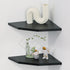 Set 2, 10 Inch) Corner Wall Shelves of Rustic Wood Corner Floating Shelves with Cable Raceway, Wall Mount Storage