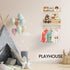 16.5 inch Set 3, Floating Book Shelves for Wall, Natural Wood Nursery Shelves for Book Storage, Solid Pine Wooden