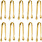 10 Pack Small Ice Tongs, Stainless Steel Mini Serving Appetizers Tongs for Party, Coffee, Tea, Wine Bar Kitchen (Golden)