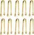 10 Pack Small Ice Tongs, Stainless Steel Mini Serving Appetizers Tongs for Party, Coffee, Tea, Wine Bar Kitchen (Golden)