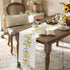 90 Inch Spring Table Runner, Summer Flower Wild Leaves Floral Holiday Dinner Party Decoration for Dining Room