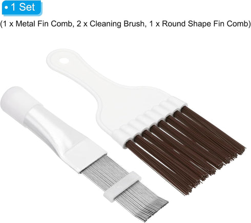 PATIKIL Air Conditioner Fin Comb, Stainless Steel Condenser Fin Straightener & Cleaning Brush Tool