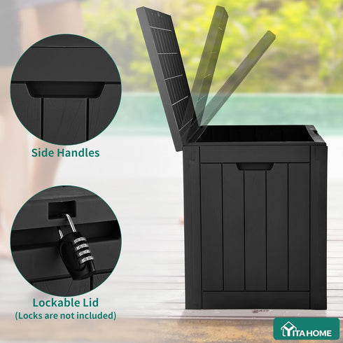 31 Package YITAHOME Gallon Outdoor Storage Deck Box, Waterproof Resin Delivery and Storage Box with Lockable Lid
