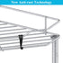 HuggieGems 4 Tier Floor Standing Corner Shower Caddy Organizer Shelf with Hooks, Bathroom Shelves Stand Rack, Silver
