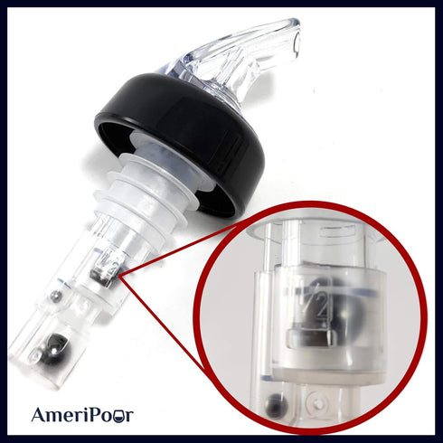 Measured Pourer - Liquor Bottle Pourers, Collared, 100% Made in USA, Clear, .50oz (15ml) - 3 Pack