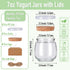NEWMIAO 20 Pack 7 oz Glass Yogurt Jars with Cork Lids and PE Lids, Glass Pudding Jars Candles Jars, Small Containers