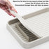 H&W 2Pcs Spoon Rest with Lid Holder, Foldable Kitchen Counter Spoon Holder for Utensils, Beige + Grey