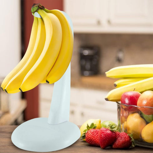 1-Pack Meadow Lane Banana Holder Stand - BPA-Free White Plastic Fruit Hanger for Freshness, Kitchen Storage Item