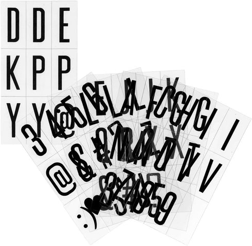 kwmobile A4 Size Cinema Light Box Letters, 105 Pieces Black Replacement Letters for Signs