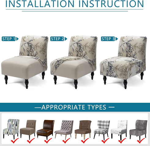 Armless Armless Liykimt Accent Slipper Chair Cover Slipcover,Slipper Chair Without Arms Fabric Stretch Spandex