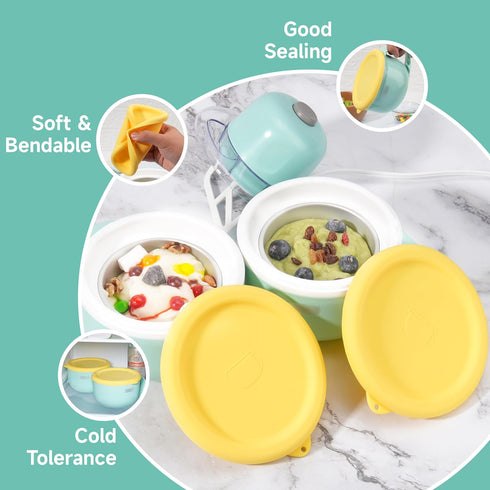 2PCs Silicone Lids for Dash My Mug Ice Cream Maker, Silicone Bowl Covers for Dash Ice Cream Maker Mug, Food Storage