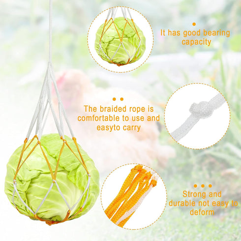 Gejoy 6 Pieces Chicken Toys for Coop Accessries Wooden Stand Mirror with Bells Coop Swing Veggies Fruit Skewer