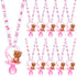 Coume 36 Pcs Shower Party Pacifiers Necklace Bear Bottle Acrylic Pacifiers Charm