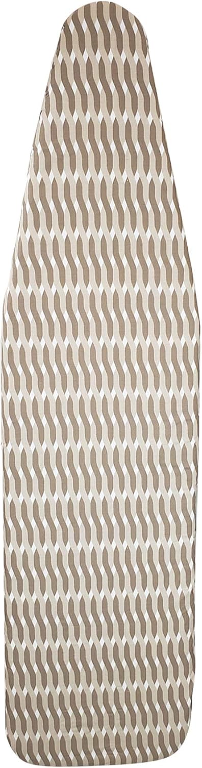 HOMZ Premium Standard Width Ironing Board Cover and Pad, Taupe/Brown/White Pattern