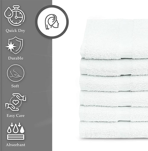 12 Pack (22x44 Inches) GOLD TEXTILES Bulk Bath Towels White Economy Light Weight Easycare
