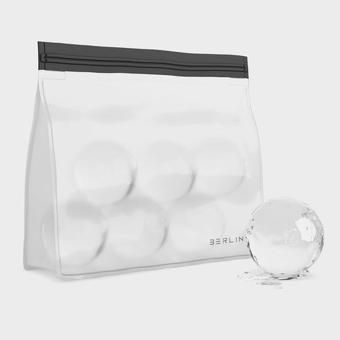 BERLINZO Reusable Ice Storage Bag, Freezer Safe Leakproof Silicone and Plastic Lunch Bag for Ice and Food Storage - BPA