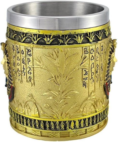 Egyptian Theme Golden King Tut Pharaoh of Egypt Dynasty Beer Stein, Great Gift for Ancient Egyptian Culture Lovers
