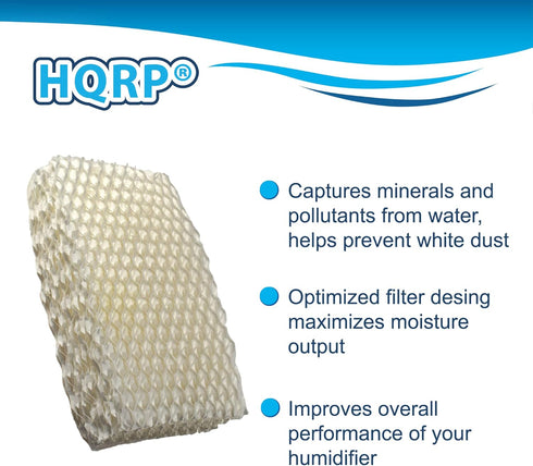 HQRP 4-Pack Humidifier Wick Filter Compatible with Relion WF813, Fits RCM832 RCM-832 RCM-832N