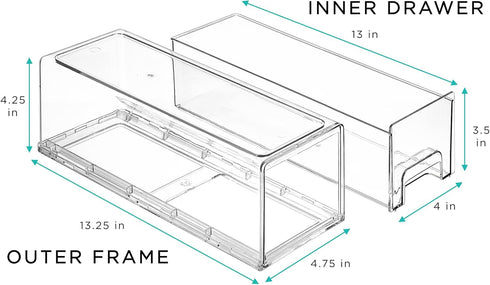 Sorbus Small Clear Stackable Storage Drawers, Plastic Storage Drawers with Handles for Craft, Medicine, Makeup, Closet,