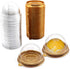 Clear Plastic Mini Cupcake Container - 50 PC Disposable Mooncake Boxes, Individual Cupcake Holders (Golden, 50pc)
