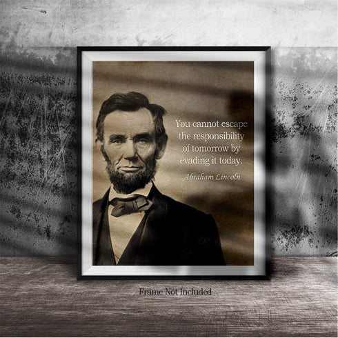 Abraham Lincoln Historic Quote Wall Art Decor, Unframed 16x20 Inch Poster, Motivational Print, Inspirational Gift