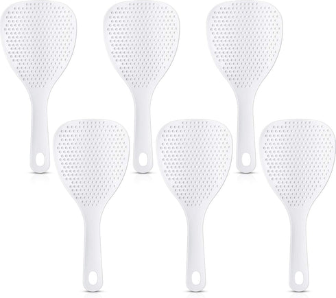 Boao 6 Pcs Rice Paddle, 7.5 Inch, Plastic Non Stick Rice Spoon