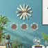 Metal Flower Wall Art Decor, 8.3" Rustic Modern Floral Sculpture for Indoor Kitchen Bedroom Living Room Outdoor