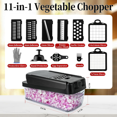 Multifunctional Vegetable Chopper Mandoline Slicer Dicer Veggie Chopper Onion Mincer Vegetable and Salad Cutter