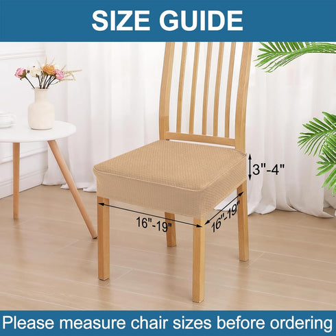 Set 2, Smiry Waterproof Seat Covers for Dining Room Chairs of Stretch Jacquard Removable Washable Chair Seat Slipcovers