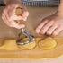 MASTER FENG Ravioli Stamp Maker Cutter Set with Roller Wheel, Wooden Handle, Fluted Edge, Pasta Press (MF-146)