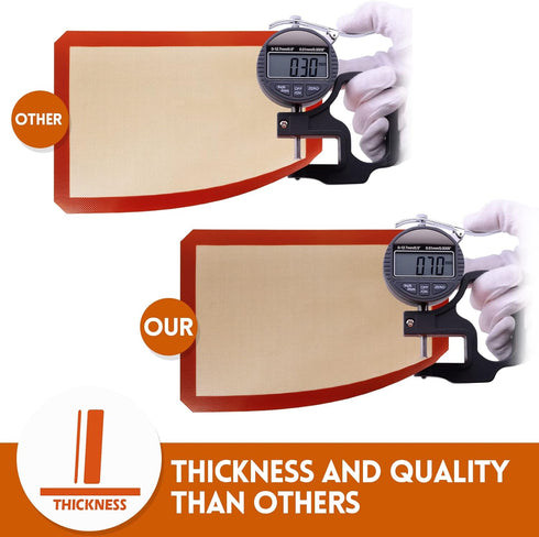 STATINT Premium Food Safe Non-Stick Silicone Baking Mat, Pack of 2, 16.5" x 11.6" for Cookie Oven Reusable