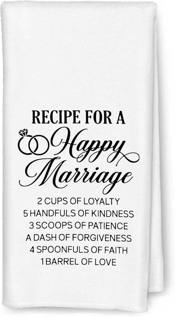 Funny Kitchen Towels: Just Married Gifts, 16x24 Inch Dish Towels for Couples, Newlyweds, Him, Her, Bride, Groom