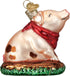 Old World Christmas Piggy in The Puddle Ornament, Pink