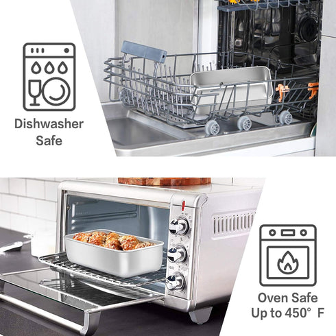 E-far 9 x 5 Inch Loaf Pan for Baking Bread, Stainless Steel Bakeware for Bread, Meatloaf, Cake, Non Toxic, Easy Release