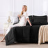 CozyLux Set 5 Set Twin Comforter with Sheets Black, Pieces Bed in a Bag, Black Comforter Twin Size, All Season Bedding
