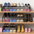 2 17 ''-30 1 Closet Teenyyou Pcs Expandable Shoe Rack '' Adjustable Shoe Shelf Metal Tier Rack Black Stackable