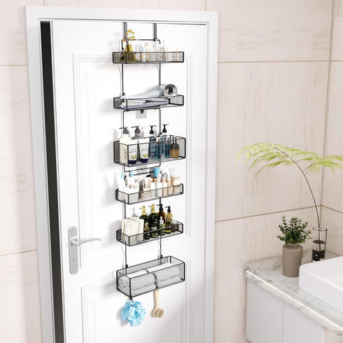 HapiRm Over Door Organizer Storage - Separable Hanging Organizer with 6 Metal Large Capacity Baskets, Detachable Behind
