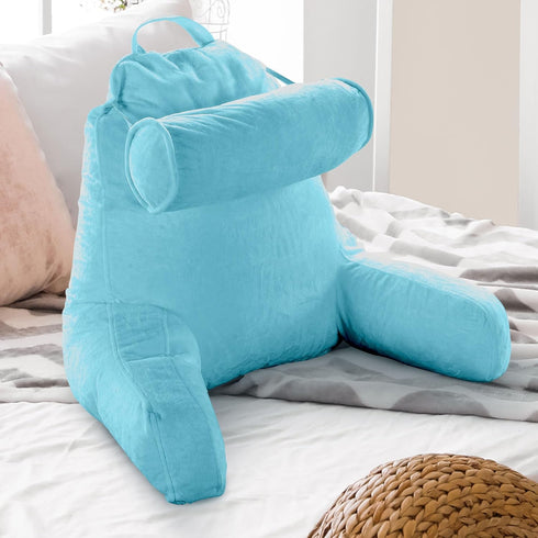 Cheer Collection Reading Pillow Chair - Chair Pillow with Arms and Detachable