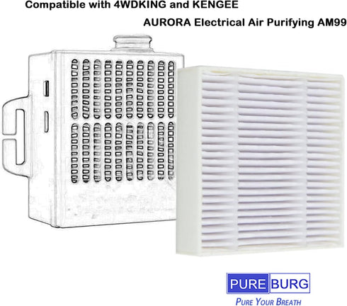 PUREBURG AM99 Replacement True HEPA Filters Compatible with AURORA,4WDKING,KENGEE,TILKOM Electrical Air Purifier AM99,H13 Air Clean 6-Pack
