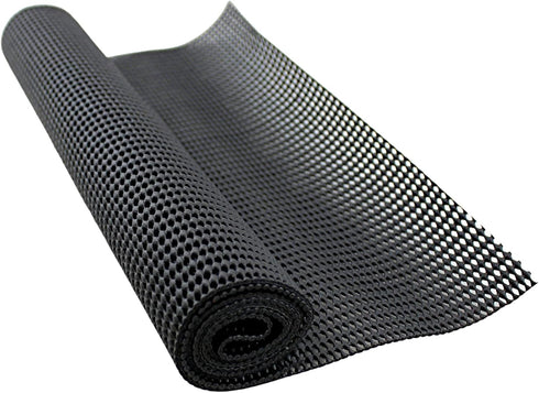 Dependable Industries Essentials Non-Adhesive Shelf and Drawer Liner, 12" x 36", Black, Anti-Slip, Durable