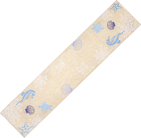 DII Design Imports Seashore Table Runner Embroidered