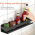 Floating Shelves Wall Mounted, Rustproof Stainless Steel Bathroom Shelf, Black Nail-Free Kitchen Spice Rack, Adhesive