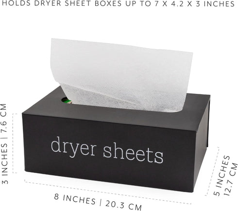 AuldHome Farmhouse Dryer Sheet Dispenser (Black) - Enamelware Fabric Softener Sheet Holder for Countertop Laundry Room.