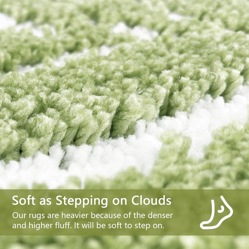 Sage Green Leaf Bathroom Rugs - Non-Slip Machine Washable Bath Mats for Sink, Bathtub, Shower 20" x 32"