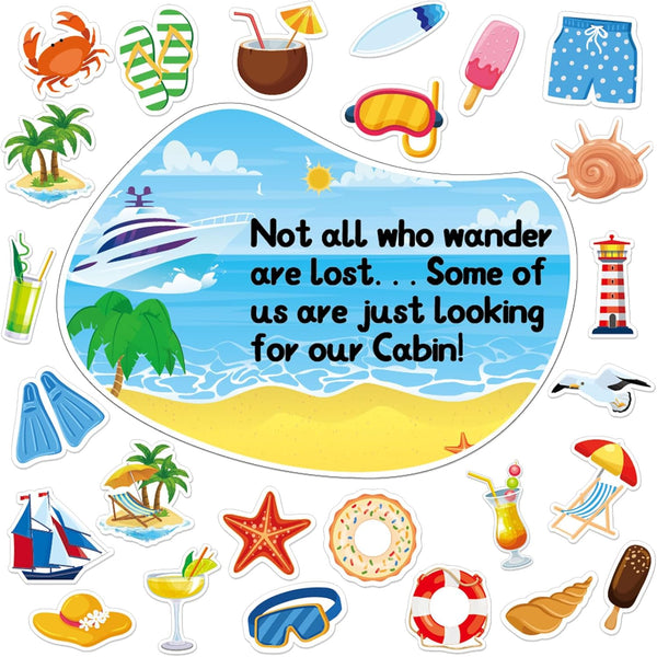 26pcs Large Cruise Door Magnets Decorations, Today's Forecast Cruising with a Chance of Drinking, Funny Anchor Car