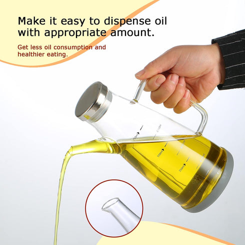 Oil Dispenser for Kitchen,25OZ Oil Bottles Cooking Oil Dispenser with Drip Free Spout and Non Slip Bottom Fits in Home,Kitchen,Barbecue,Party (750ml) by Cucudoner