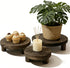 ORBEIN 6"/8"/10" 3pcs Unfinished Rustic Wood Stands - Wooden Round Riser - Plant