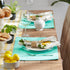 DII Basic Everyday Ribbed Tabletop Placemat Set, 100% Cotton, Aqua, 6 Piece, 13x19