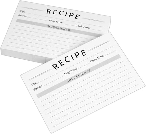 Modern Recipe Cards (Set of 60): 4x6” Double-Sided Premium Thick Card Stock with Bonus Measuring Chart